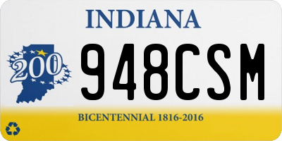 IN license plate 948CSM