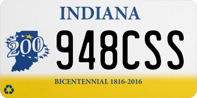 IN license plate 948CSS