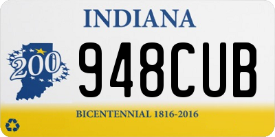 IN license plate 948CUB