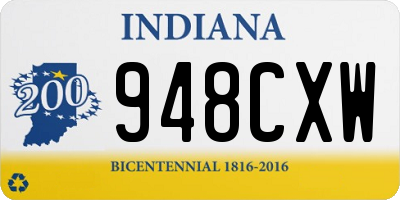 IN license plate 948CXW