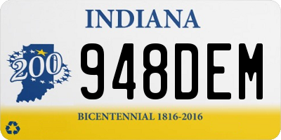 IN license plate 948DEM
