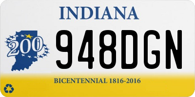 IN license plate 948DGN