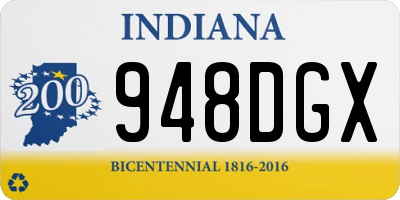 IN license plate 948DGX