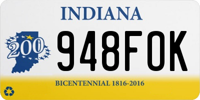 IN license plate 948FOK