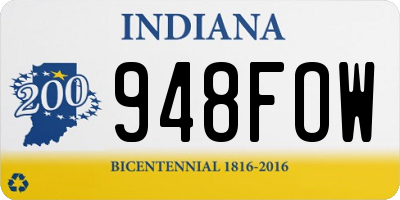 IN license plate 948FOW