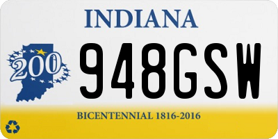 IN license plate 948GSW