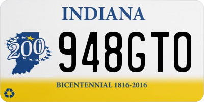 IN license plate 948GTO