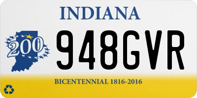 IN license plate 948GVR