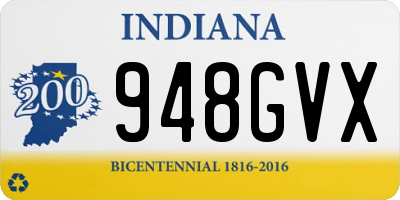 IN license plate 948GVX