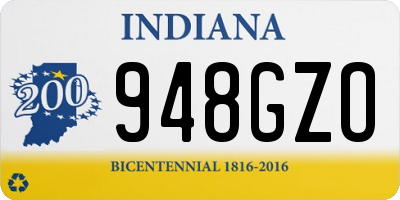 IN license plate 948GZO