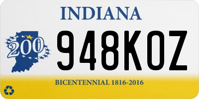 IN license plate 948KOZ