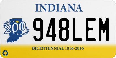 IN license plate 948LEM
