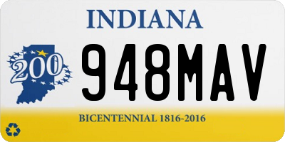 IN license plate 948MAV