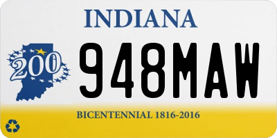 IN license plate 948MAW