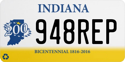 IN license plate 948REP