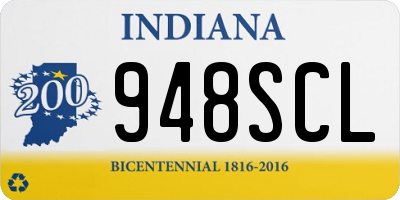 IN license plate 948SCL