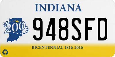 IN license plate 948SFD