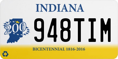 IN license plate 948TIM