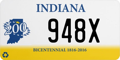 IN license plate 948X