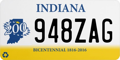IN license plate 948ZAG