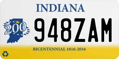 IN license plate 948ZAM