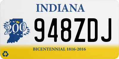 IN license plate 948ZDJ