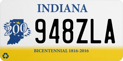 IN license plate 948ZLA
