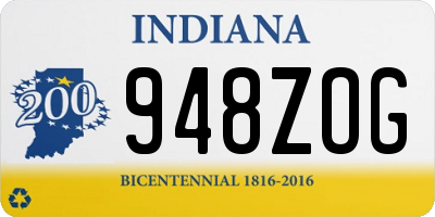 IN license plate 948ZOG