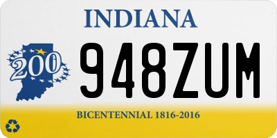 IN license plate 948ZUM