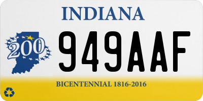 IN license plate 949AAF