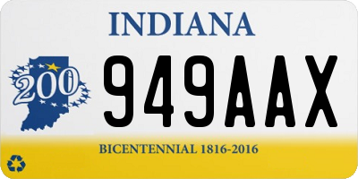 IN license plate 949AAX