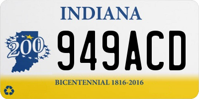IN license plate 949ACD