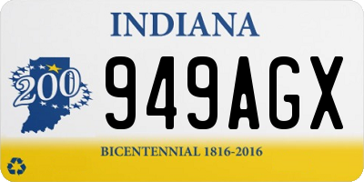 IN license plate 949AGX