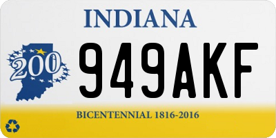 IN license plate 949AKF