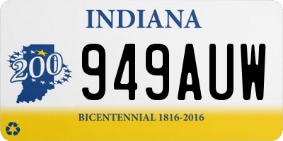 IN license plate 949AUW