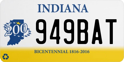 IN license plate 949BAT