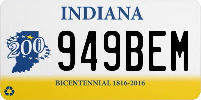 IN license plate 949BEM