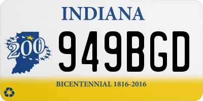IN license plate 949BGD