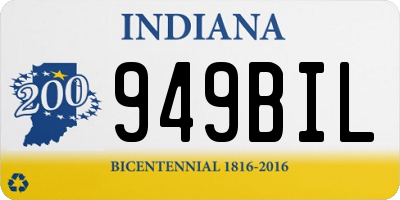 IN license plate 949BIL
