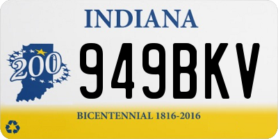 IN license plate 949BKV