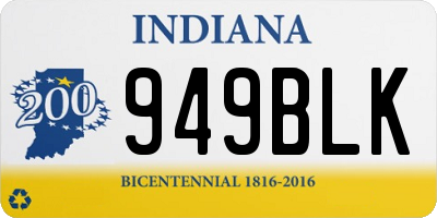 IN license plate 949BLK