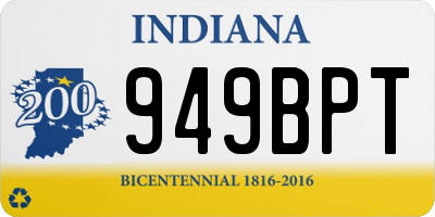 IN license plate 949BPT