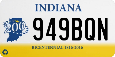 IN license plate 949BQN