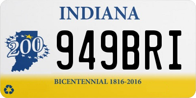 IN license plate 949BRI