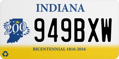 IN license plate 949BXW
