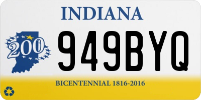 IN license plate 949BYQ