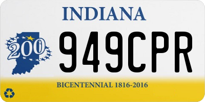 IN license plate 949CPR