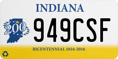 IN license plate 949CSF