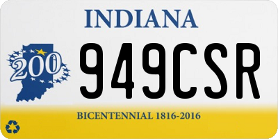 IN license plate 949CSR
