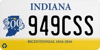 IN license plate 949CSS